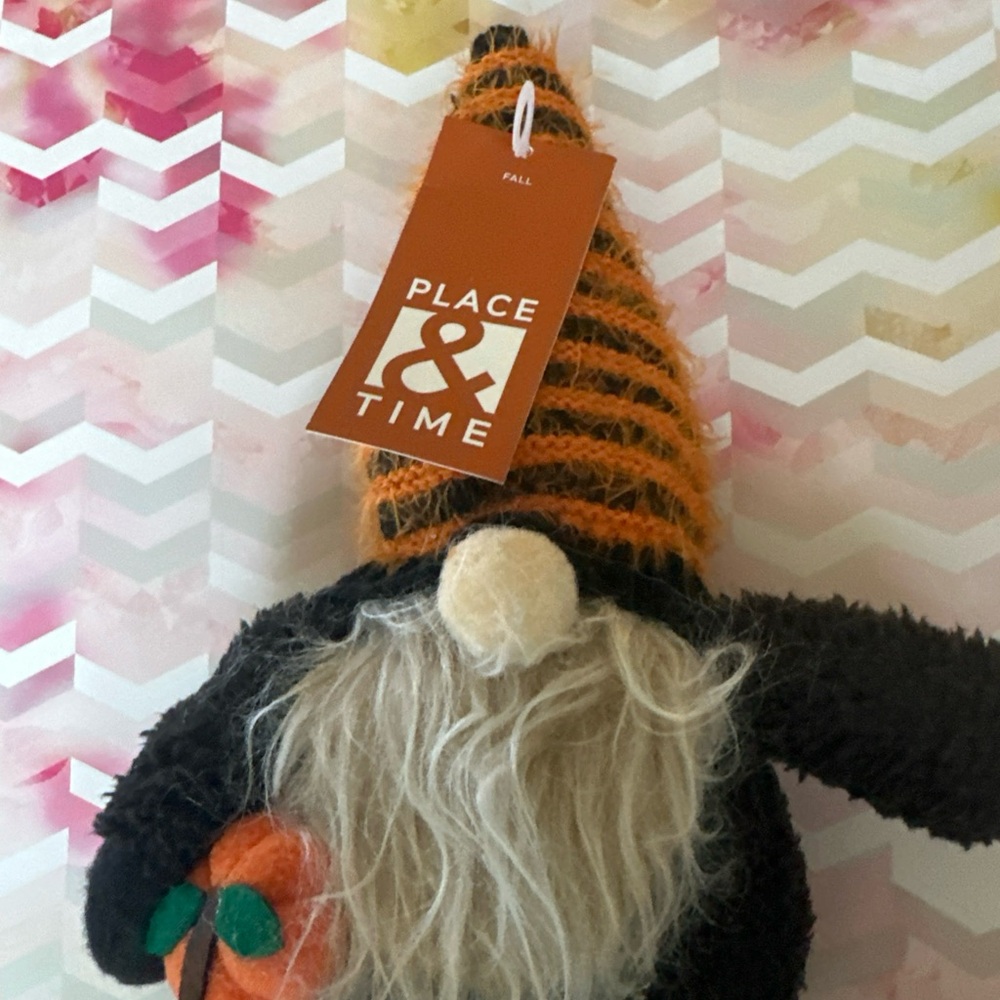 Orange and Black Gnome Accent Decor.